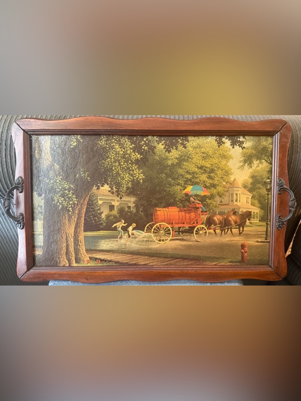Vintage Serving Tray Wall Decor Paul Detlefsen Happy Days 1966